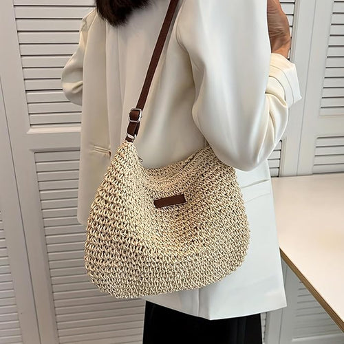 Women’s Woven Straw Crossbody Bag  Casual Summer Shoulder Handbag